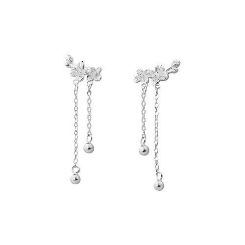 GIFT&CO S999 Fine Silver Stud Earrings Women's