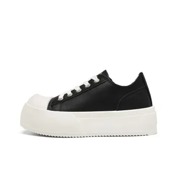 Medd Coverage Cushioning Wear Resistant Breathable Low Top Skateboard Shoes Unisex Black