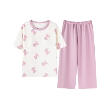 BONAS Pajama Set Women's Purple Cat