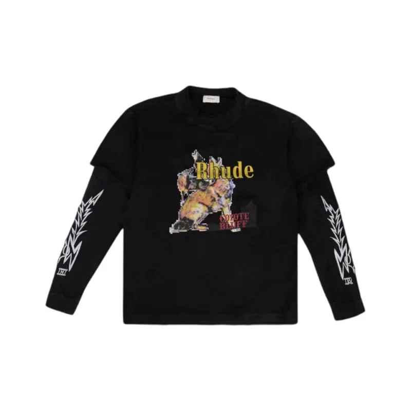 RHUDE Coyote Long Sleeve T Shirt-0