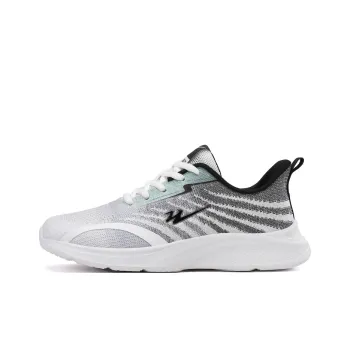 Binary Slip Resistant Lightweight Cushioning Low Top Casual Sprint Running Shoes Women's White Black