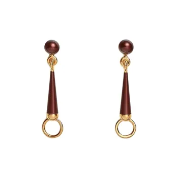 HERMES Gold Plated Earrings Men's Gold