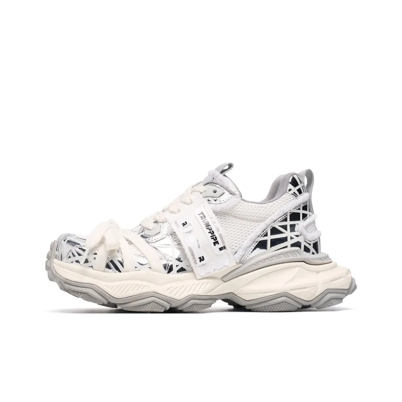 TRUMPPIPE Cushioned Height Increase Wear Resistant Lightweight Low Top Chunky Sneakers Unisex-0