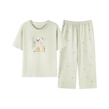 BONAS Pajama Set Women's Mint Green Puppy