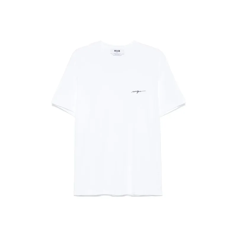 MSGM Logo embroidered T shirt-0