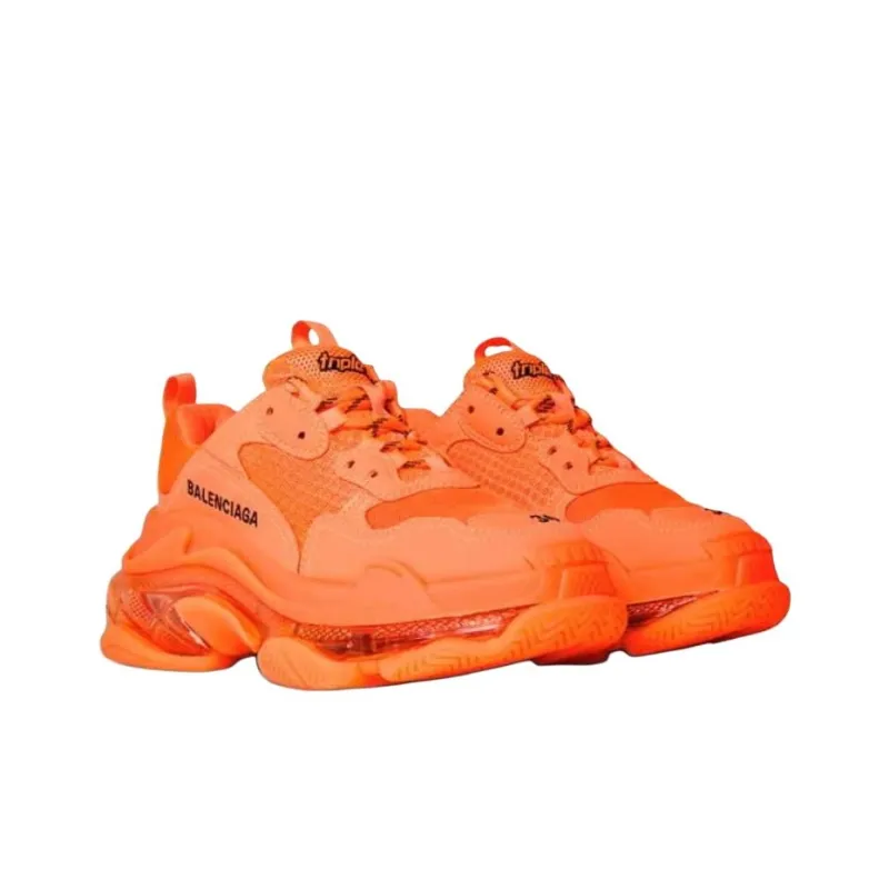 Balenciaga Triple S Low Top Chunky Sneakers Women's Orange-2