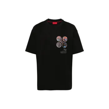 HUGO BOSS SS24 Drop Shoulder Sleeve T Shirt Men's Black