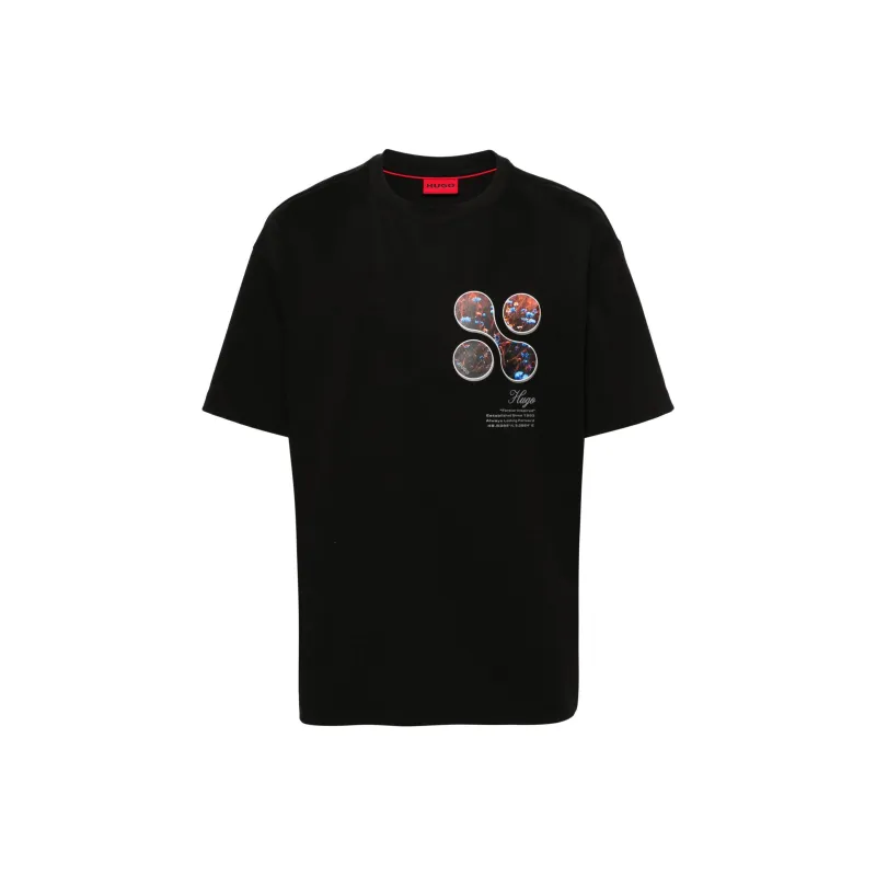 HUGO BOSS SS24 Drop Shoulder Sleeve T Shirt Men's Black-0