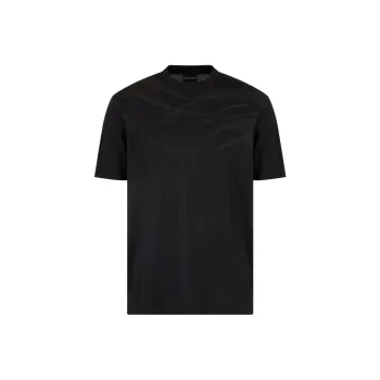 EMPORIO ARMANI Asv Lyocell Blend Jersey T shirt With Stitching Embroidery
