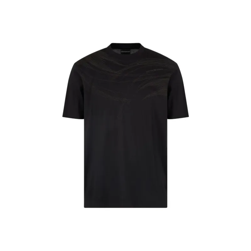 EMPORIO ARMANI Asv Lyocell Blend Jersey T shirt With Stitching Embroidery-0