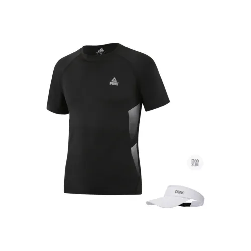 PEAK T Shirts Men Black+Hats & Caps