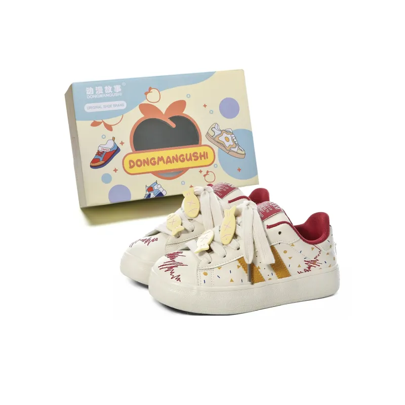 Anime Story Slip Resistant, Abrasion Resistant, Lightweight, Breathable Low Top Skateboard Shoes Women's-24