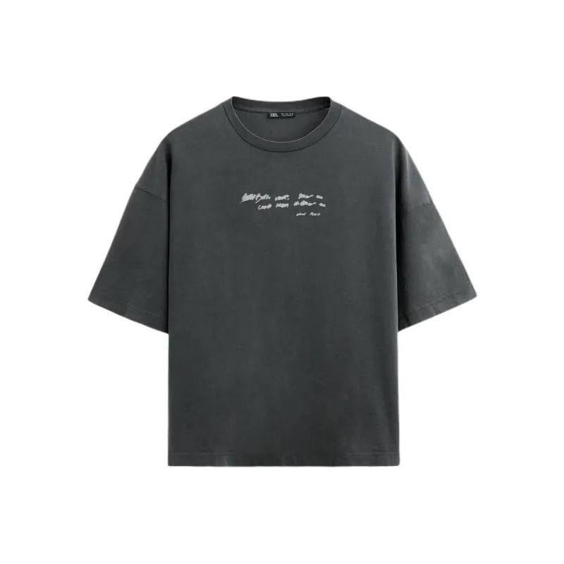 ZARA T Shirt Men's Deep Anthracite-0