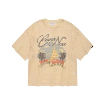 COVERNAT Short Sleeved T Shirts Unisex Beige