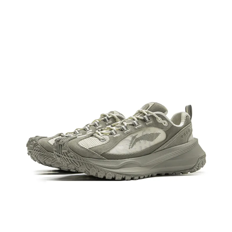 LiNing Travel Hero CRC Anti Slip Wear Resistant Low Top Casual Shoes Unisex Beige Green-2
