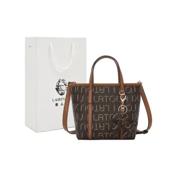 Old Man's Head Synthetic Leather Basket Bag, One Shoulder Handbag Women's Brown