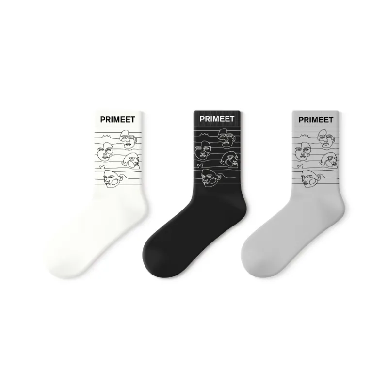 Primeet Mid Calf Socks Women's 3 Pack Trendy Socks-13