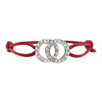 BVLGARI Fabric Metal Hand Rope Unisex Silver