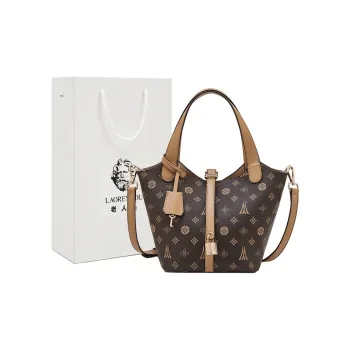 Old Man's Head Synthetic Leather Basket Bag Handbag Regular Women's Coffee