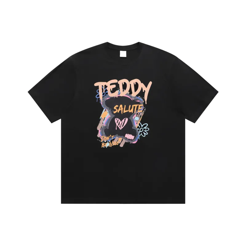 Teddy Bear Collection Contrast Graffiti Series T Shirt Unisex-0