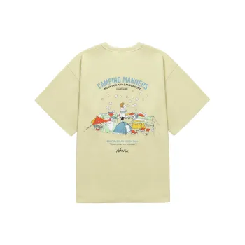 NANGA Ferre Yarn Fabric ECO HYBRID CAMPING MANNERS SWEATSHIRT T Shirt Unisex Yellow