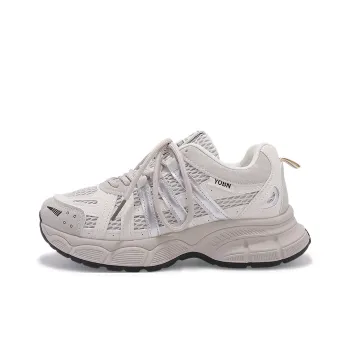 SNXR Non slip Lightweight Low Top Chunky Sneakers Women's Silver