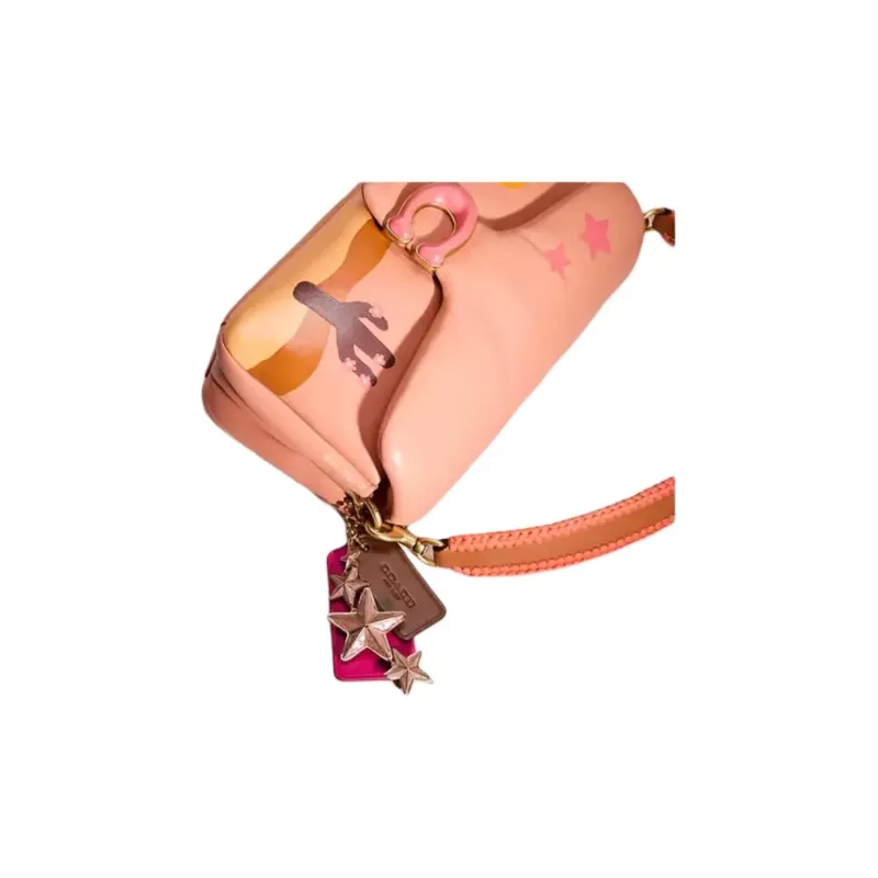 COACH Pillow Leather Shoulder Bag Crossbody Bag Handbag Women's Light Coral-4