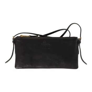 MIU MIU Lambskin Clutch, Crossbody Bag, Shoulder Bag Mini Women's Black