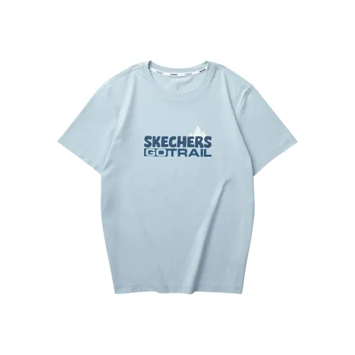Skechers Drop Shoulder Sleeve T-Shirt Men's Sunny Mountain Blue