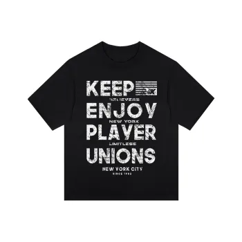 Kepu T Shirt Unisex Black Print White