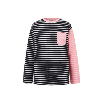 Alexia Sandra Stripe Series T Shirt Unisex Black Pink