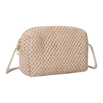 S.REPHEN Woven Shoulder Bag Unisex Ecru/Khaki
