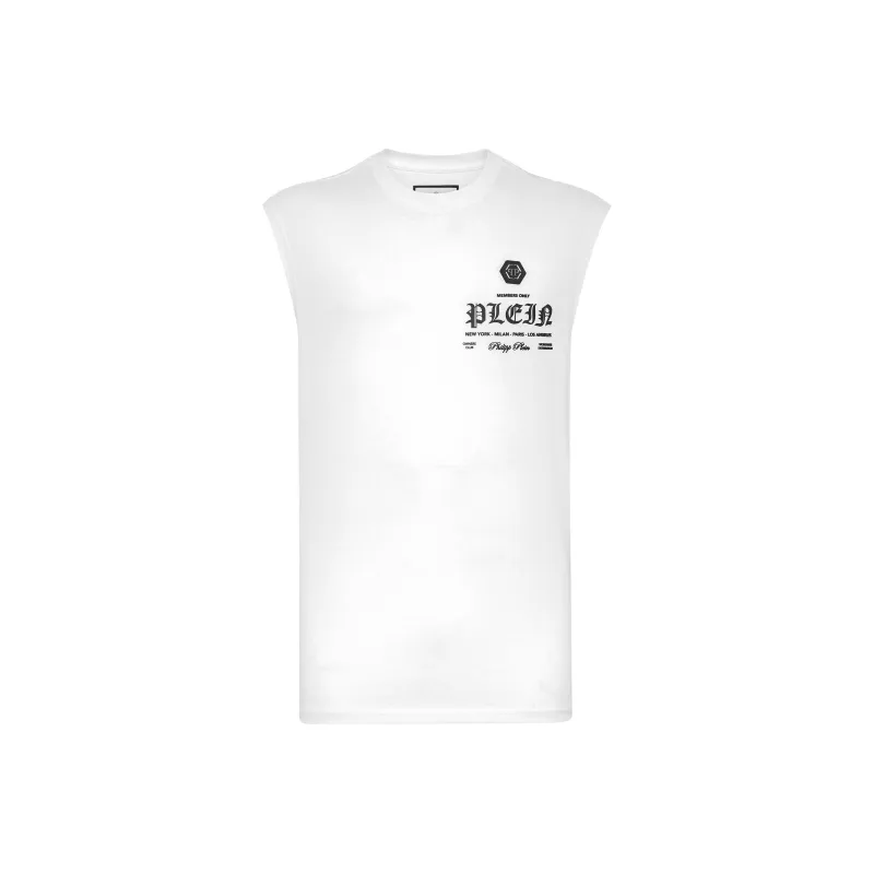 PHILIPP PLEIN Logo-print Crew-neck Tank Top-0