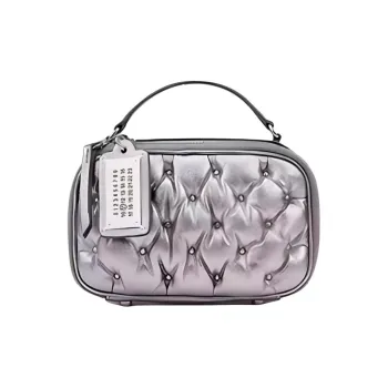 Maison Margiela Sheepskin Handbag, Crossbody Bag Mini Women's Metal Silver