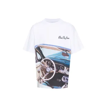 Blue Sky Inn Car print Cotton T shirt