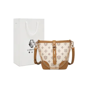 Old Man's Head Synthetic Leather Shoulder Bag Crossbody Bag Women's White/Coffee/Khaki
