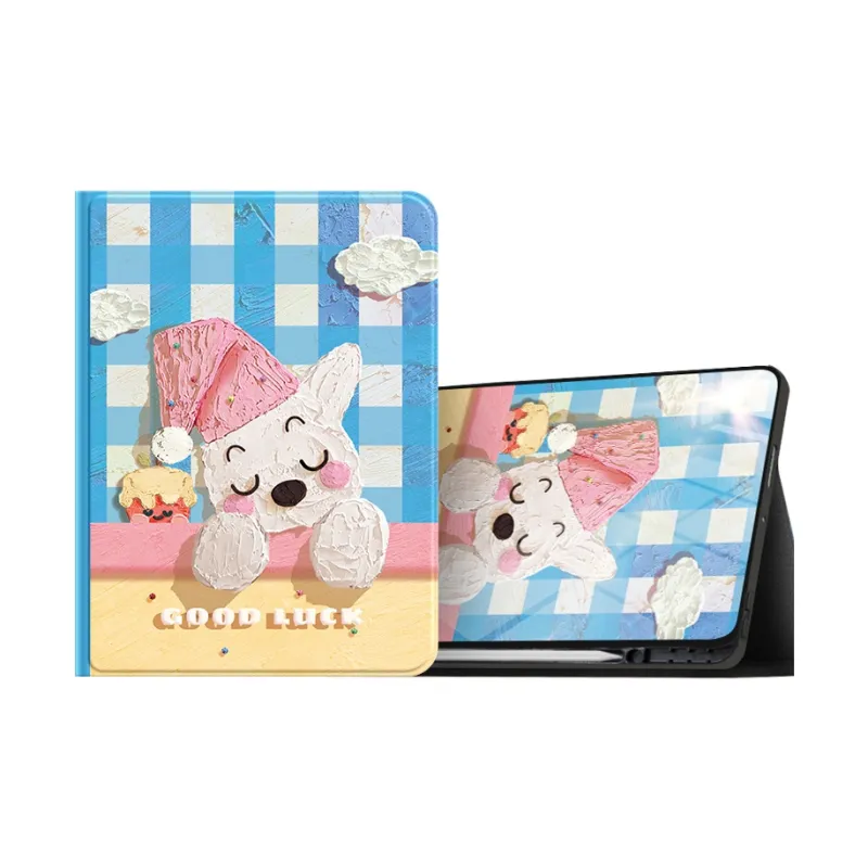 I Create My Art Silicone Material Compatible With Apple IPad. Deep Sleep Puppy Tablet Protective Case-3