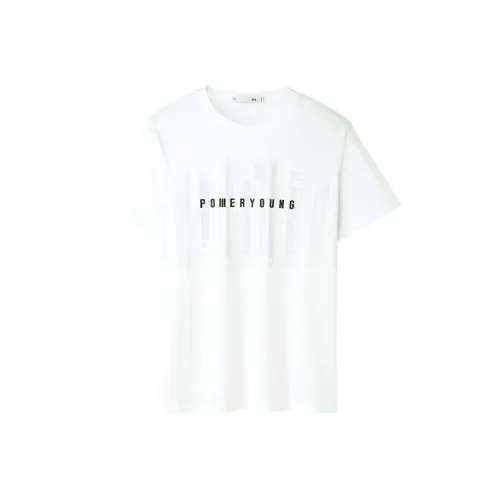 HLA Power Young Series T Shirt Men's Bleached White Pattern