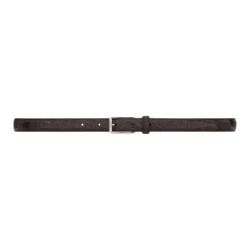 SAINT LAURENT Crocodile Leather Belts Men's Brown 2CM
