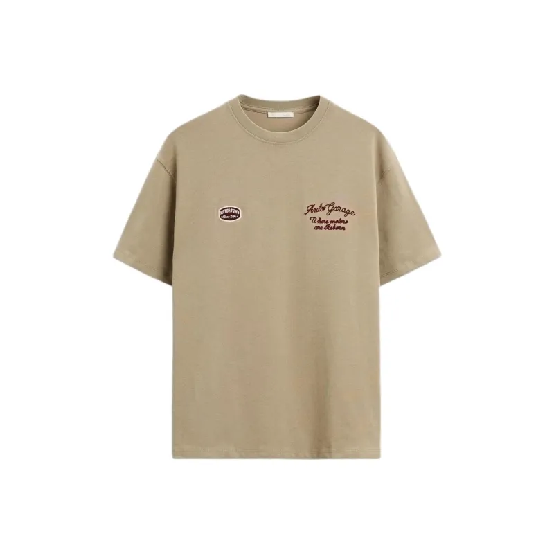 ZARA T Shirt Men's Dark Brown Yellow-0