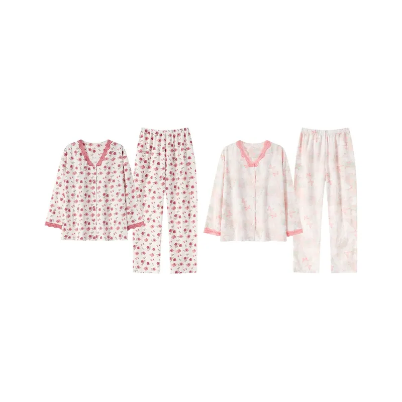 Herbal Primer Pajama Set Women's Combo Set-36