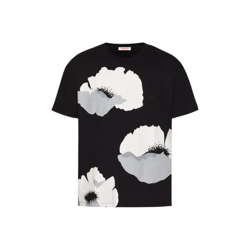Valentino Flower Portrait Print Crewneck T Shirt-0