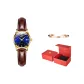 Brown Leather Gold-Tone Blue Dial[Festival Box]