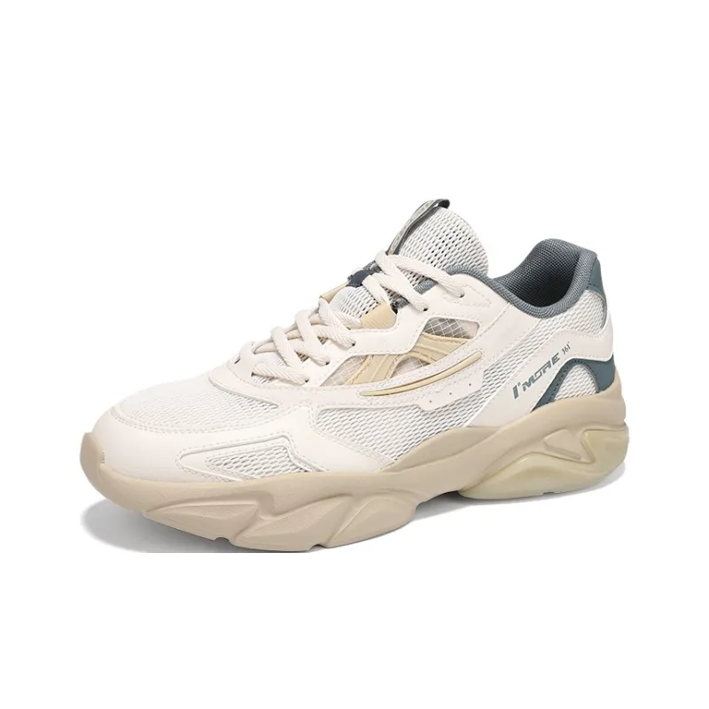 361° Cushioned Wear Resistant Breathable Lightweight Low Top Casual Shoes Men's Lotus Seed White Apricot Tea Brown-1