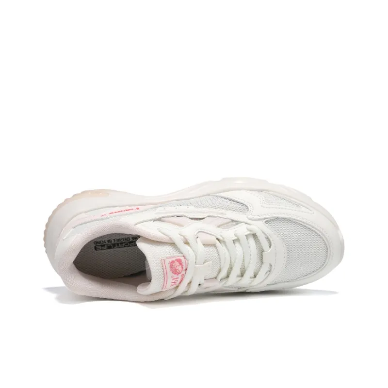 361° Anti Slip Wear Resistant Low Top Casual Shoes Women's Feather White Pink-3