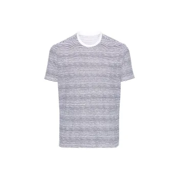 Majestic Filatures Striped Crew-neck T-shirt