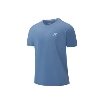 XTEP Comprehensive Training Short Sleeved T Shirt Men's Autumn Eggplant Blue