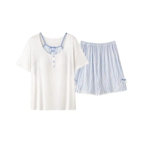 JINXU Pajama Set Women's Light Blue