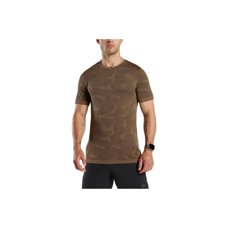 GYMSHARK SPORT SEAMLESS T-SHIRT T-Shirt Men's Fossil Brown-0