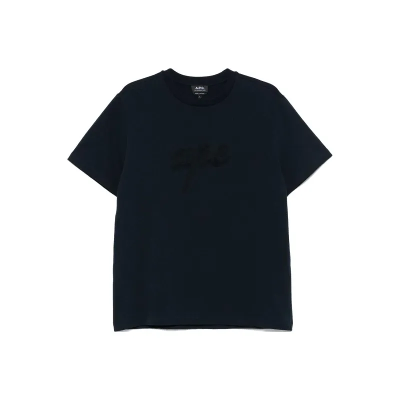 A.P.C Lenny Logo Embroidered T Shirt-0
